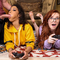 Jeni Angel, Madi Collins - Gamer Girl Threesome Action